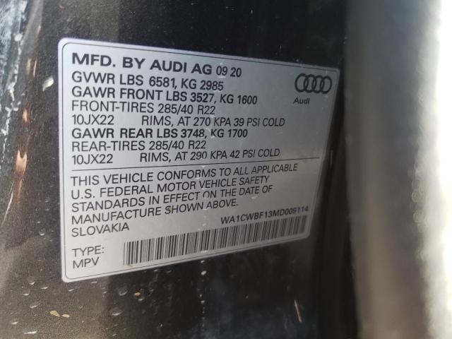 2021 AUDI SQ8 PRESTI WA1CWBF13MD009114