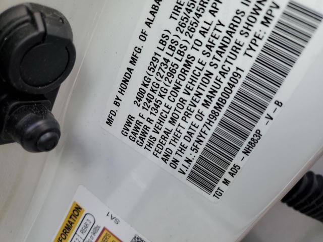 2021 HONDA PASSPORT T 5FNYF7H98MB004091