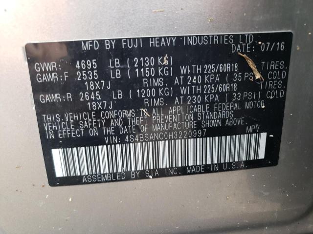 4S4BSANC0H3220997 Subaru Outback 2.5i Limited