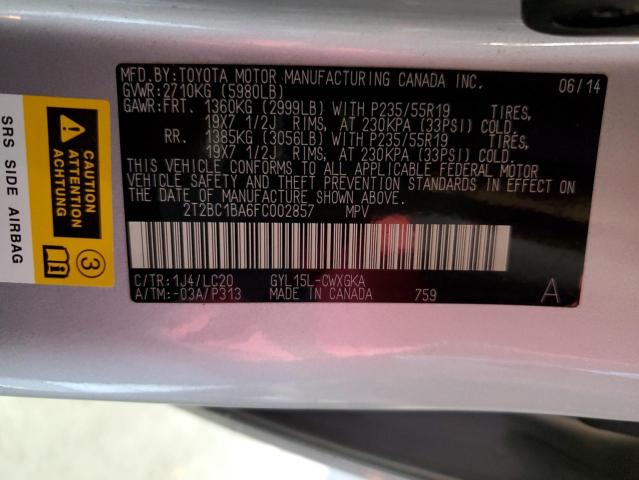 2015 LEXUS RX 450H 2T2BC1BA6FC002857