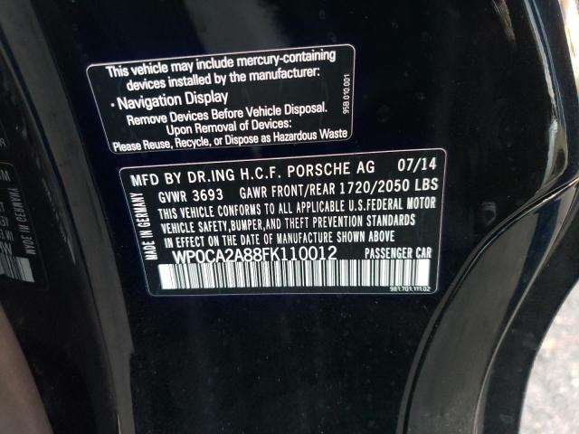 2015 PORSCHE BOXSTER WP0CA2A88FK110012