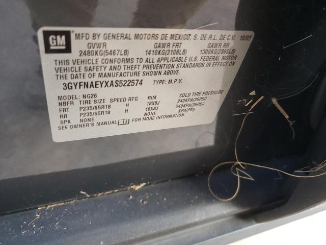 3GYFNAEYXAS522574 Cadillac SRX