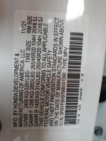2021 HONDA PASSPORT T 5FNYF8H97MB041090