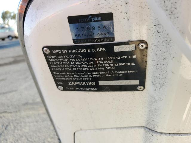 2019 VESPA PRIMAVERA ZAPM818G5K5800668