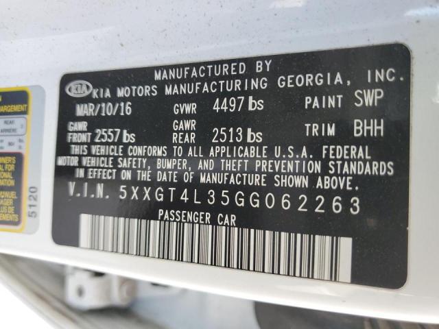 5XXGT4L35GG062263 KIA Optima Lx