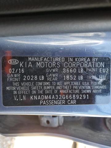 KNADM4A32G6689291 KIA RIO LX