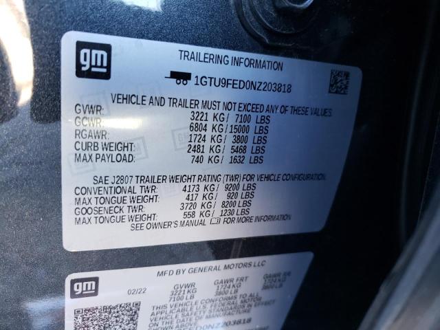 2022 GMC SIERRA LIM 1GTU9FED0NZ203818