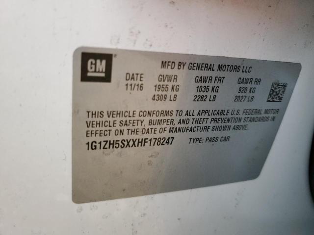 2017 CHEVROLET MALIBU PRE - 1G1ZH5SXXHF178247