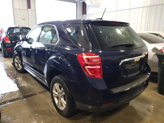 VIN: 2GNALBEK8G6329457 Auction: COPART Lot: 62961032 Location: WI - MILWAUKEE SOUTH 2GNALBEK8G6329457 CHEVROLET EQUINOX 2016 BLUE Photo 3