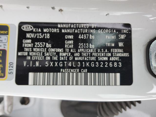 5XXGT4L31KG322683 KIA Optima Lx
