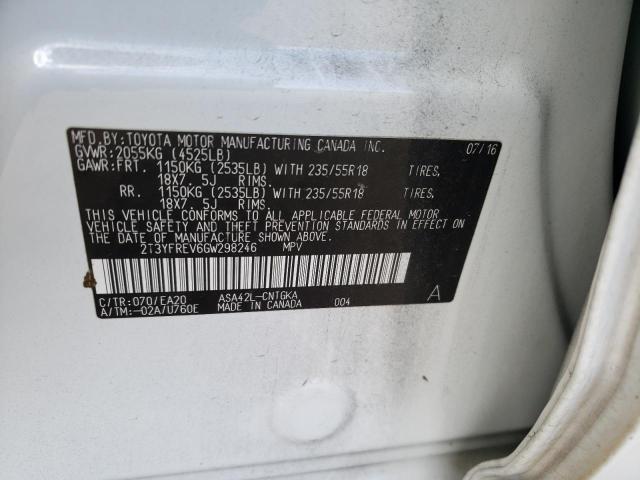 2016 TOYOTA RAV4 HYBRI 2T3YFREV6GW298246