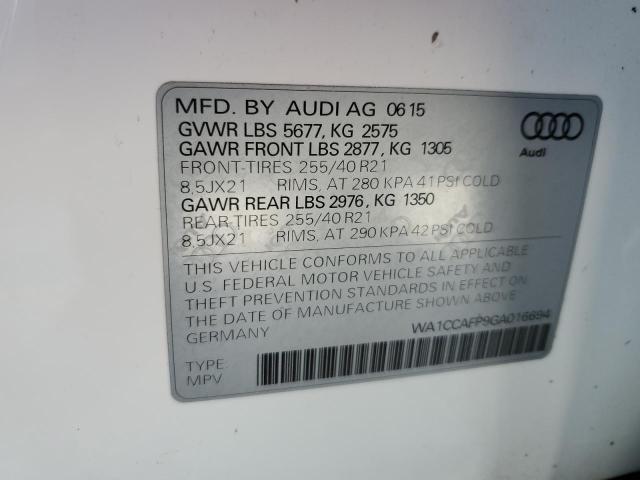 2016 AUDI SQ5 PREMIU WA1CCAFP9GA016694