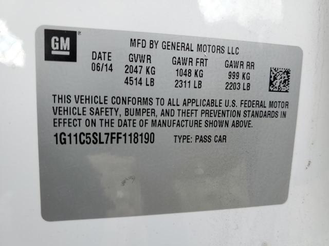 2015 CHEVROLET MALIBU LT1 1G11C5SL7FF118190