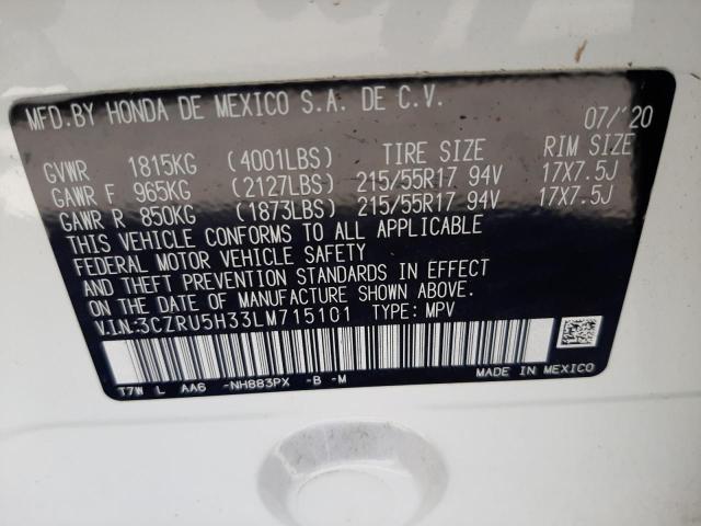2020 HONDA HRV 3CZRU5H33LM715101