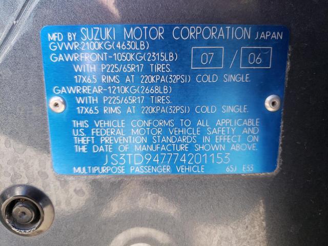 JS3TD947774201153 Suzuki Grand Vitara Luxury