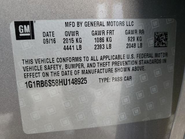 2017 CHEVROLET VOLT PREMI - 1G1RB6S58HU148925