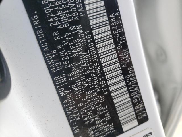 2018 TOYOTA UK 4T1B11HK5JU080161