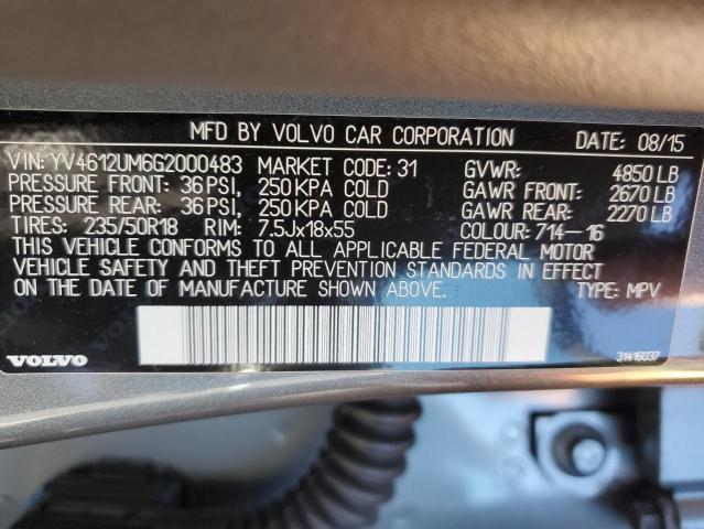 2016 VOLVO S60 CROSS YV4612UM6G2000483