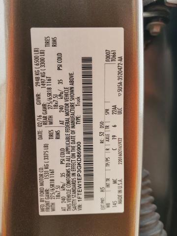 1FTEW1EP3GKD86900 Ford F150 Supercrew