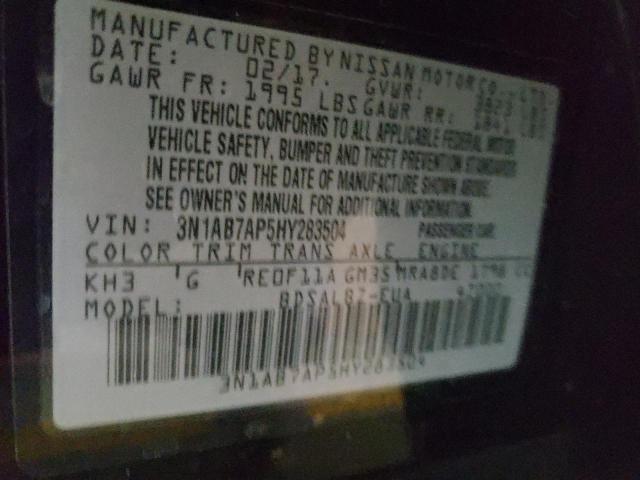 2017 NISSAN SENTRA S/S 3N1AB7AP5HY283504