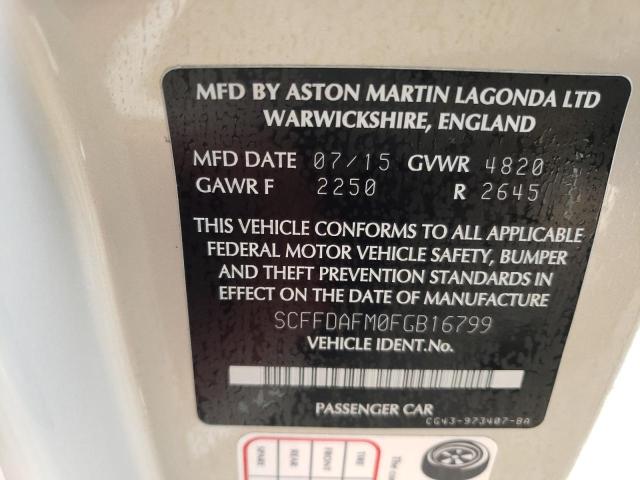 2015 ASTON MARTIN DB9 SCFFDAFM0FGB16799