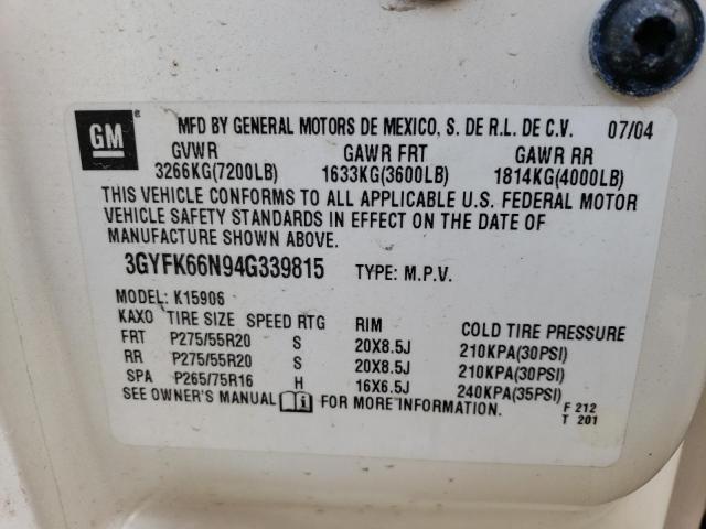 3GYFK66N94G339815 Cadillac ESCALADE ESV