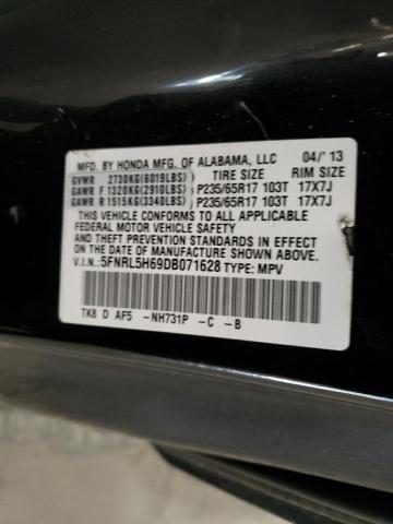 VIN 5FNRL5H69DB071628 2013 HONDA ODYSSEY no.10