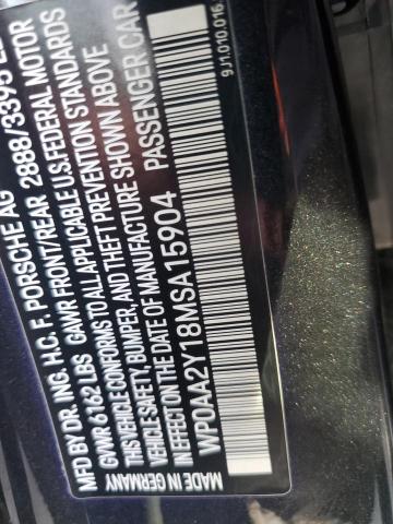 2021 PORSCHE TAYCAN WP0AA2Y18MSA15904