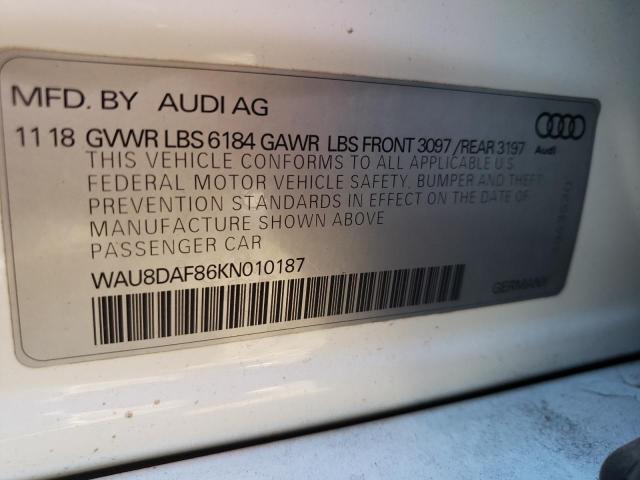 2019 AUDI A8 L WAU8DAF86KN010187