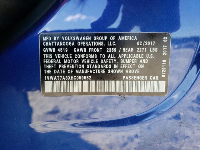 2017 VOLKSWAGEN PASSAT S - 1VWAT7A3XHC059562