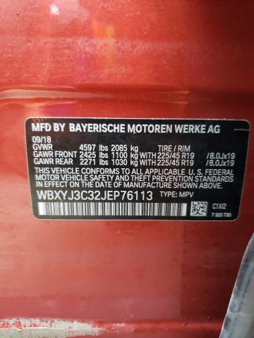 2018 BMW X2 SDRIVE2 WBXYJ3C32JEP76113