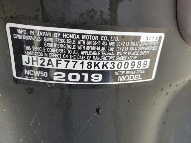 2019 HONDA NCW50 JH2AF7718KK300989