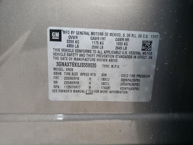 3GNAXTEX0JS558035 2018 Chevrolet Equinox Lt