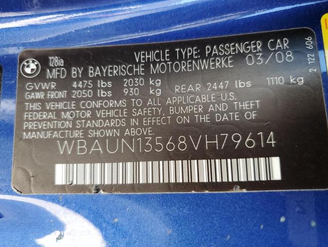 WBAUN13568VH79614 BMW 128 I
