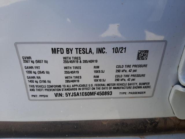 5YJSA1E60MF450893 Tesla MODEL S