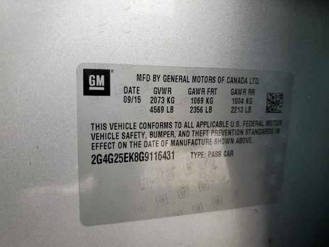 2016 BUICK REGAL 1SV 2G4G25EK8G9116431