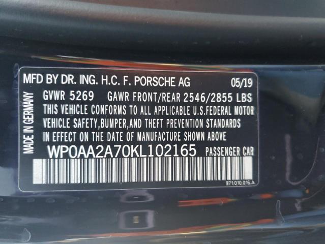 2019 PORSCHE PANAMERA B WP0AA2A70KL102165