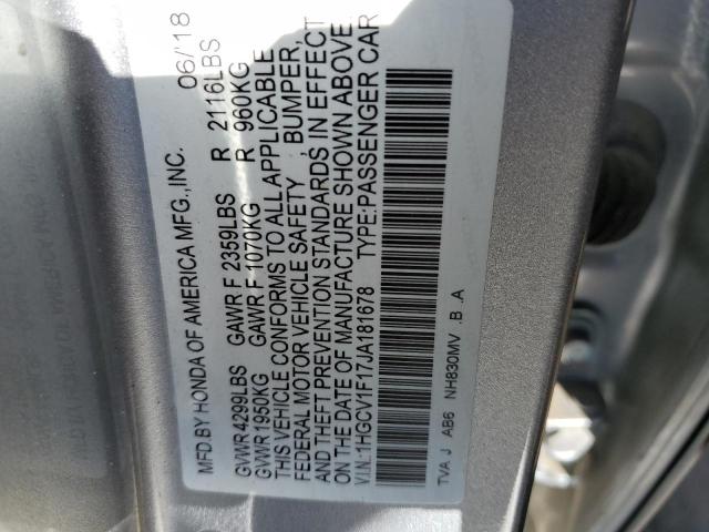 2018 HONDA ACCORD LX - 1HGCV1F17JA181678
