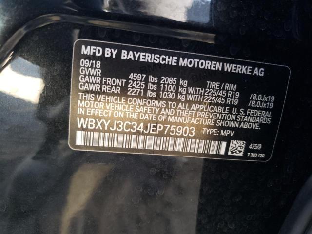 2018 BMW X2 SDRIVE2 WBXYJ3C34JEP75903