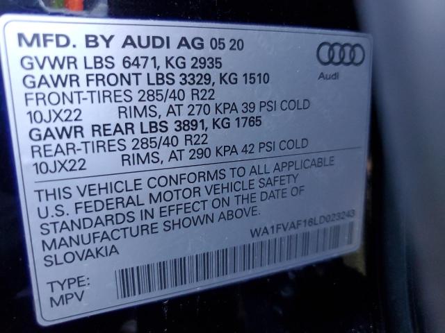 2020 AUDI Q8 PRESTIG WA1FVAF16LD023243