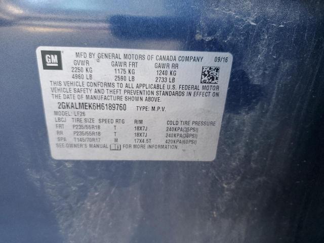 2GKALMEK6H6189760 GMC Terrain Sle