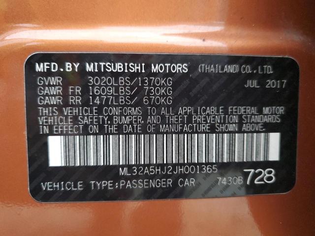 2018 MITSUBISHI MIRAGE GT ML32A5HJ2JH001365