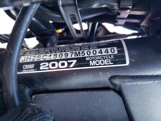 2007 HONDA CB900 F JH2SC48097M500440