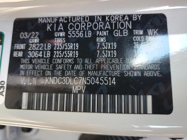 2022 KIA EV6 LIGHT KNDC3DLC7N5045514