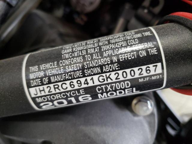 2016 HONDA CTX700 D JH2RC6941GK200267