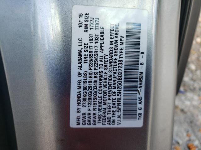 5FNRL5H25GB027238 Honda ODYSSEY LX