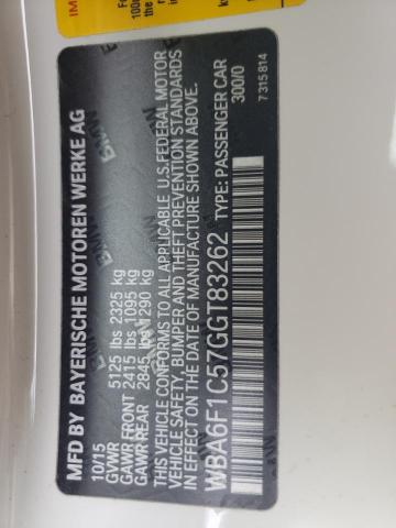 2016 BMW 640 I WBA6F1C57GGT83262