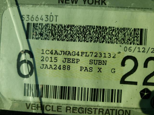 2015 JEEP WRNGLR SPT 1C4AJWAG4FL723132