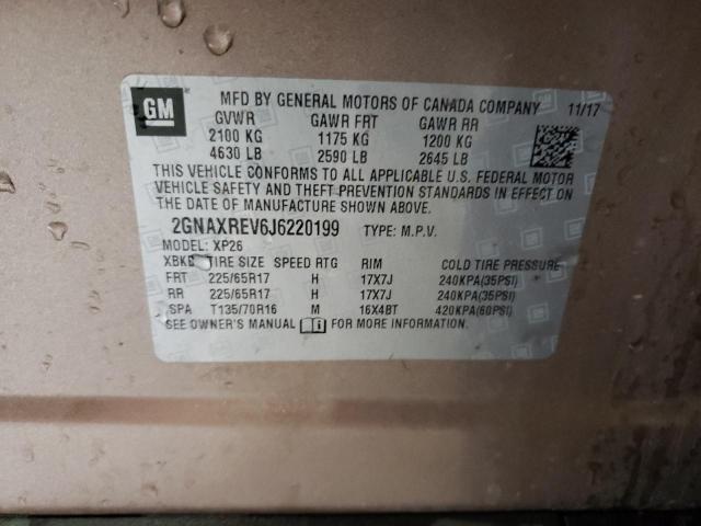 2GNAXREV6J6220199 CHEVROLET EQUINOX 2018