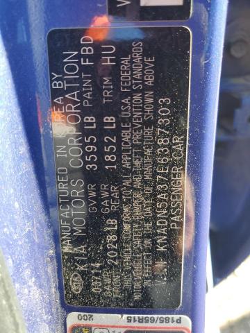 KNADN5A37E6387303 KIA RIO EX